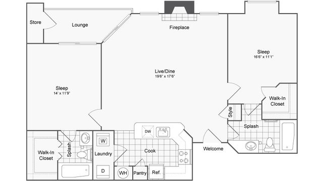 2 beds, 2 baths, 1,063 sqft, $1,760