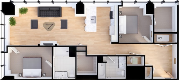 2 beds, 2 baths, 1,400 sqft, $2,121