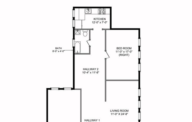 2 beds, 1 bath, 1,274 sqft, $2,450, Unit 02-001
