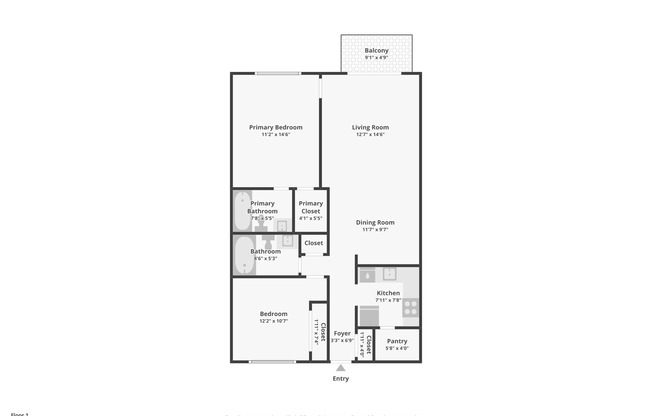 2 beds, 2 baths, 1,150 sqft, $1,249, Unit 4a-220