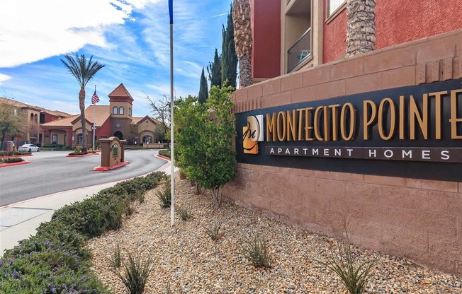 Welcoming Montecito Pointe Property Signage in Las Vegas Apartment Rentals for Rent