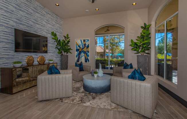 Living room area decor at The Covington by Picerne, Las Vegas, Nevada