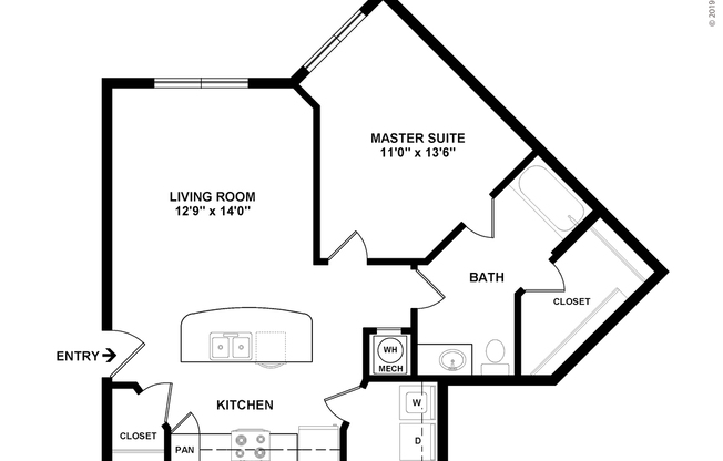 1 bed, 1 bath, 730 sqft, $1,625