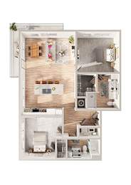 2 beds, 2 baths, 1,199 sqft, $2,031