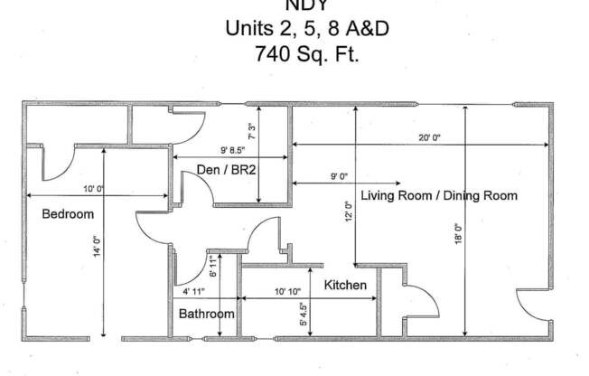 2 beds, 1 bath, 723 sqft, $1,650, Unit 05D