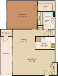 1 bed, 1 bath, 738 sqft, $1,425