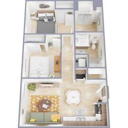 2 beds, 2 baths, 699 sqft, $1,875