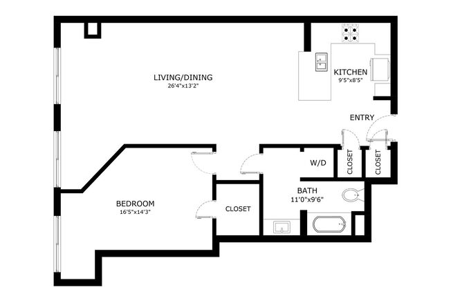 1 bed, 1 bath, 820 sqft, $4,695, Unit 504