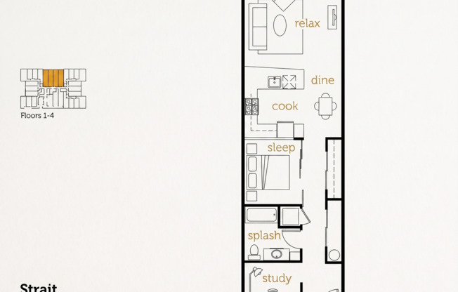 1 bed, 1 bath, 809 sqft, $2,025, Unit 109