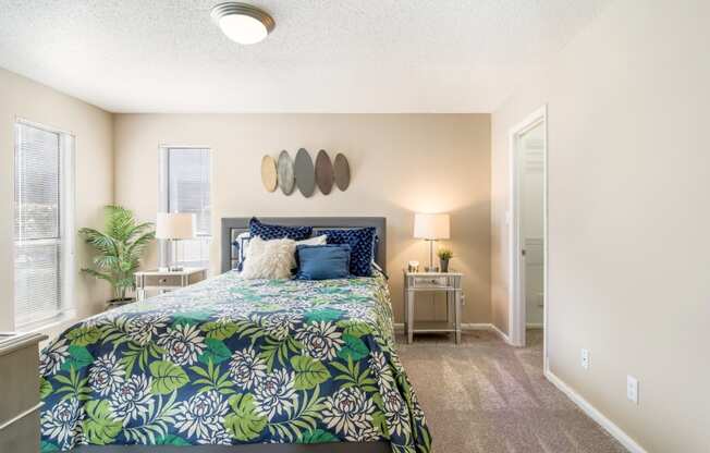 Model bedroom at Arrowood Crossing Apartments in Charlotte, NC