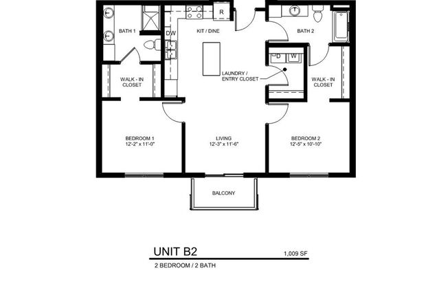 2 beds, 2 baths, 1,009 sqft, $2,040, Unit 416