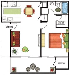 1 bed, 1 bath, 569 sqft, $1,749