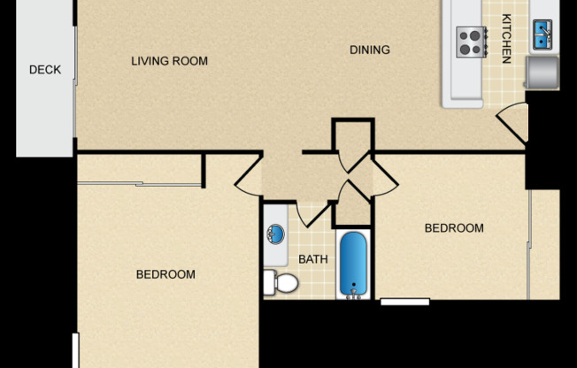 2 beds, 1 bath, 910 sqft, $2,164
