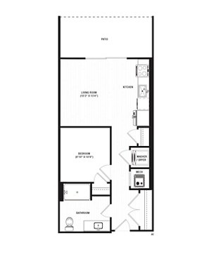 1 bed, 1 bath, 616 sqft, $1,665