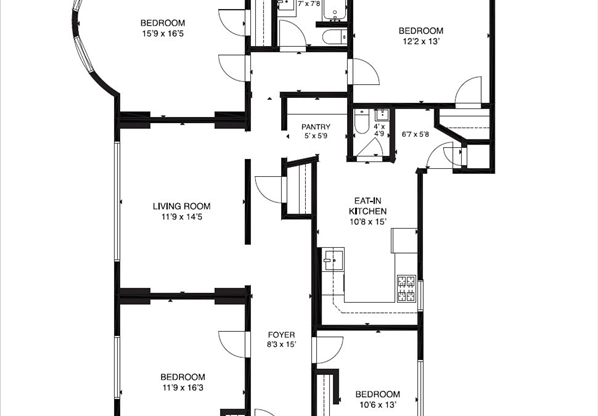 4 beds, 1.5 baths, 1,810 sqft, $4,200, Unit 2