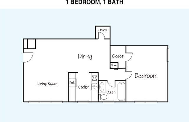 1 bed, 1 bath, 727 sqft, $1,565