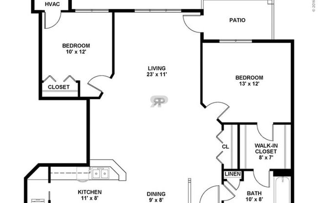 2 beds, 1 bath, 1,086 sqft, $1,620, Unit 925-108