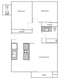 2 beds, 1.5 baths, 798 sqft, $1,546