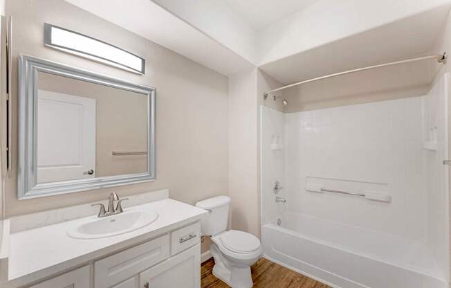 Our updated bathrooms feature modern, upgraded fixtures that add a touch of elegance and style to your living space at Ascent at the Galleria.