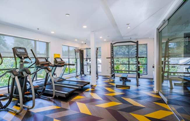 treadmills in fitness center