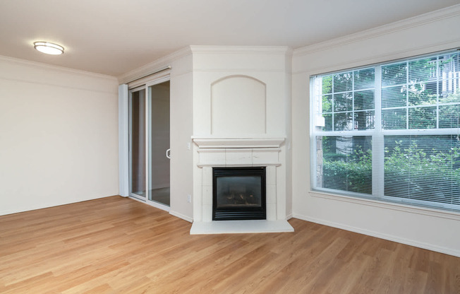 Living Room with Hard Surface Flooring and Fireplace
