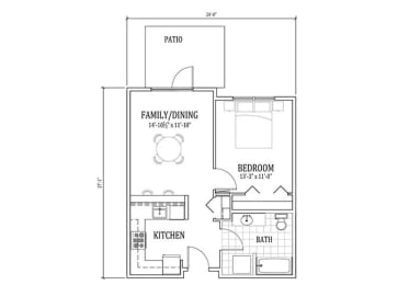 1 bed, 1 bath, 575 sqft, $1,350