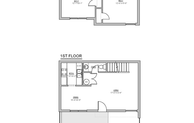 2 beds, 1.5 baths, 1,065 sqft, $1,250, Unit W03