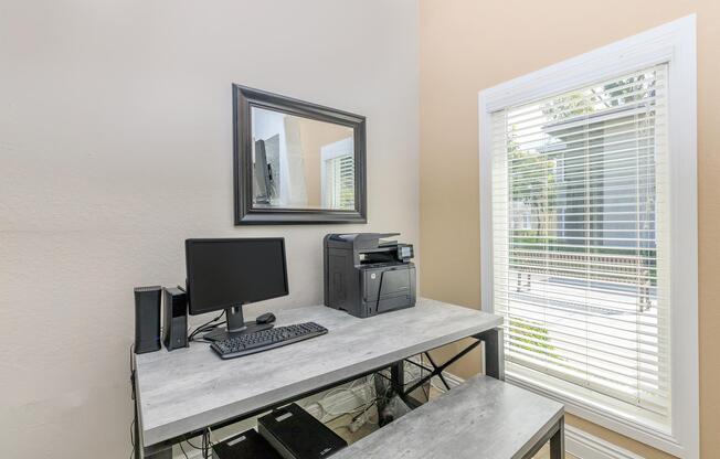 a room with a sink and a window