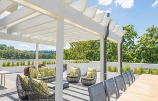 rooftop sitting area on outdoor patio