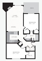 2 beds, 1 bath, 861 sqft, $3,054