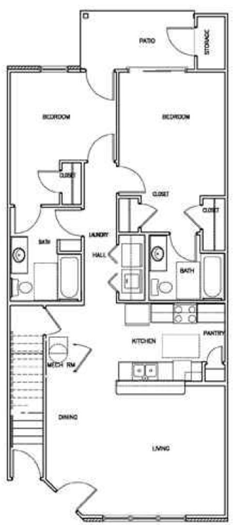 2 beds, 2 baths, $1,199, Unit 30-C