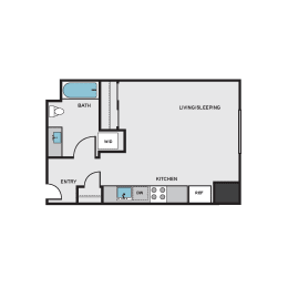 Studio, 1 bath, 505 sqft, $1,612