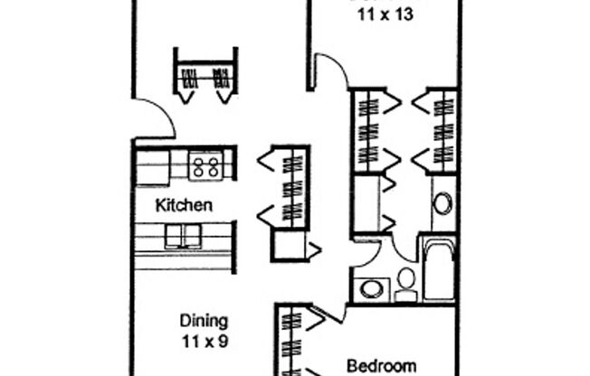 2 beds, 1 bath, 1,052 sqft, $1,550, Unit 335-B