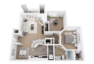 2 beds, 1 bath, 1,005 sqft, $1,291