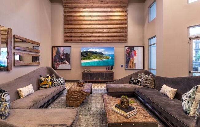 living room space in our luxury west dallas apartments