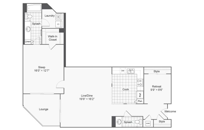 1 bed, 1.5 baths, 1,162 sqft, $2,365, Unit 4Q