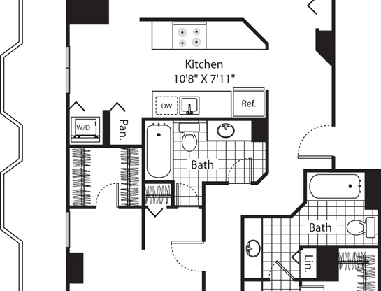 2 beds, 2 baths, 1,589 sqft, $4,197, Unit 803