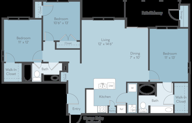 3 beds, 2 baths, 1,262 sqft, $1,636