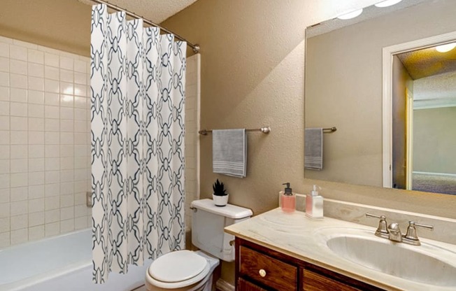 a bathroom with a sink toilet and bathtub