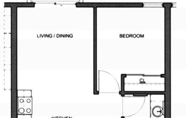 1 bed, 1 bath, 492 sqft, $1,355, Unit 1-212