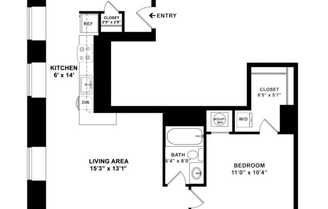 1 bed, 1 bath, 659 sqft, $1,450