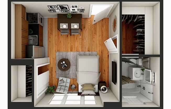 Studio, 1 bath, 303 sqft, $1,225, Unit 915-207