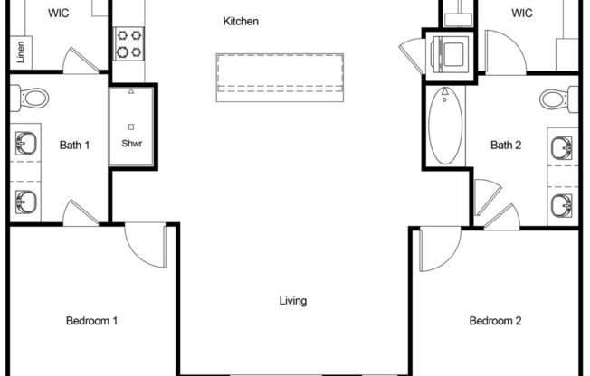 2 beds, 2 baths, 1,099 sqft, $1,810