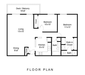 2 beds, 2 baths, 1,108 sqft, $1,850