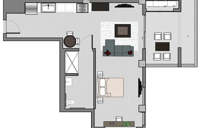 Studio, 1 bath, 500 sqft, $2,595, Unit 10