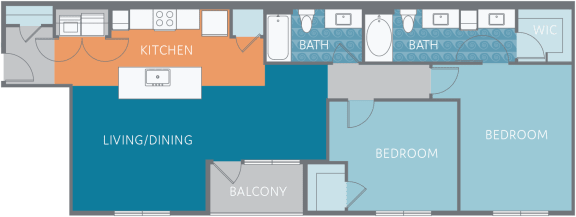 2 beds, 2 baths, 1,260 sqft, $2,125