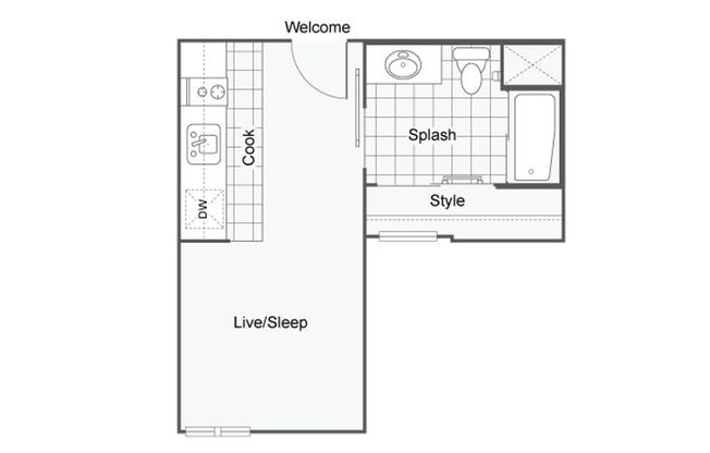Studio, 1 bath, 277 sqft, $1,725, Unit 435-304