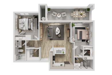 2 beds, 2 baths, 1,216 sqft, $1,749