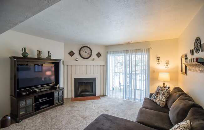 Westbrook Apartments Kokomo Indiana Living Room with Fireplace Interior