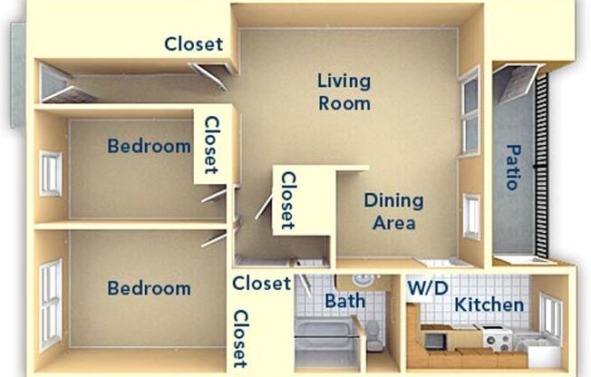 2 beds, 1 bath, 908 sqft, $2,185, Unit 210